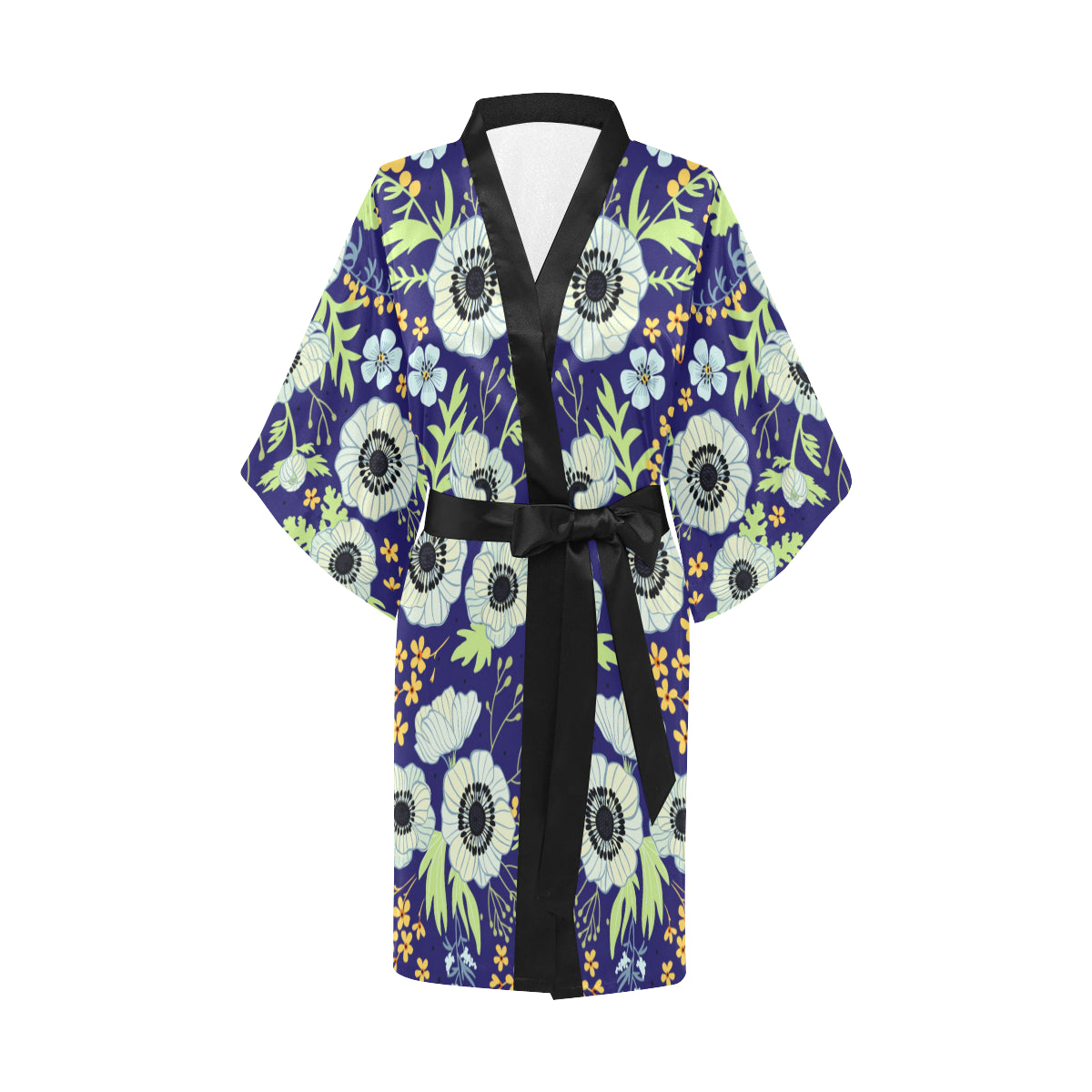 Anemone Pattern Print Design AM06 Women's Short Kimono