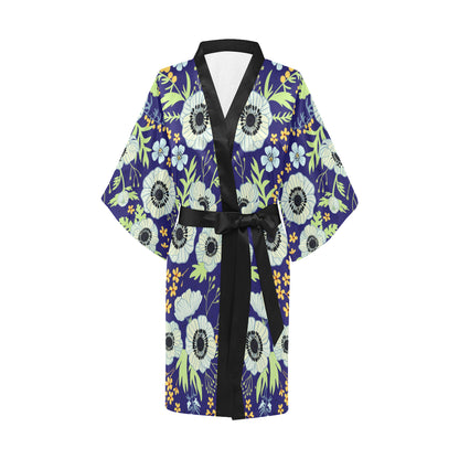 Anemone Pattern Print Design AM06 Women's Short Kimono