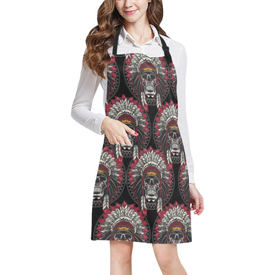 Native Indian Skull Apron with Pocket