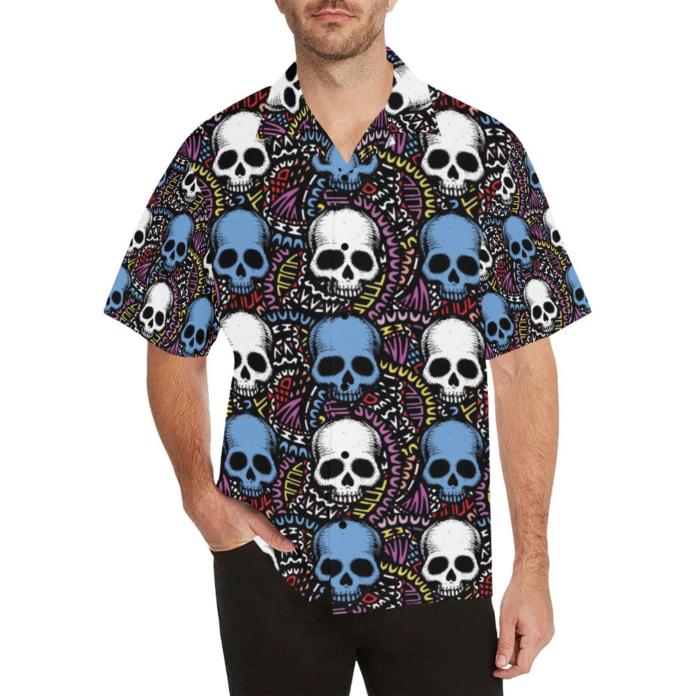 Skull Print Design LKS305 Men's Hawaiian Shirt