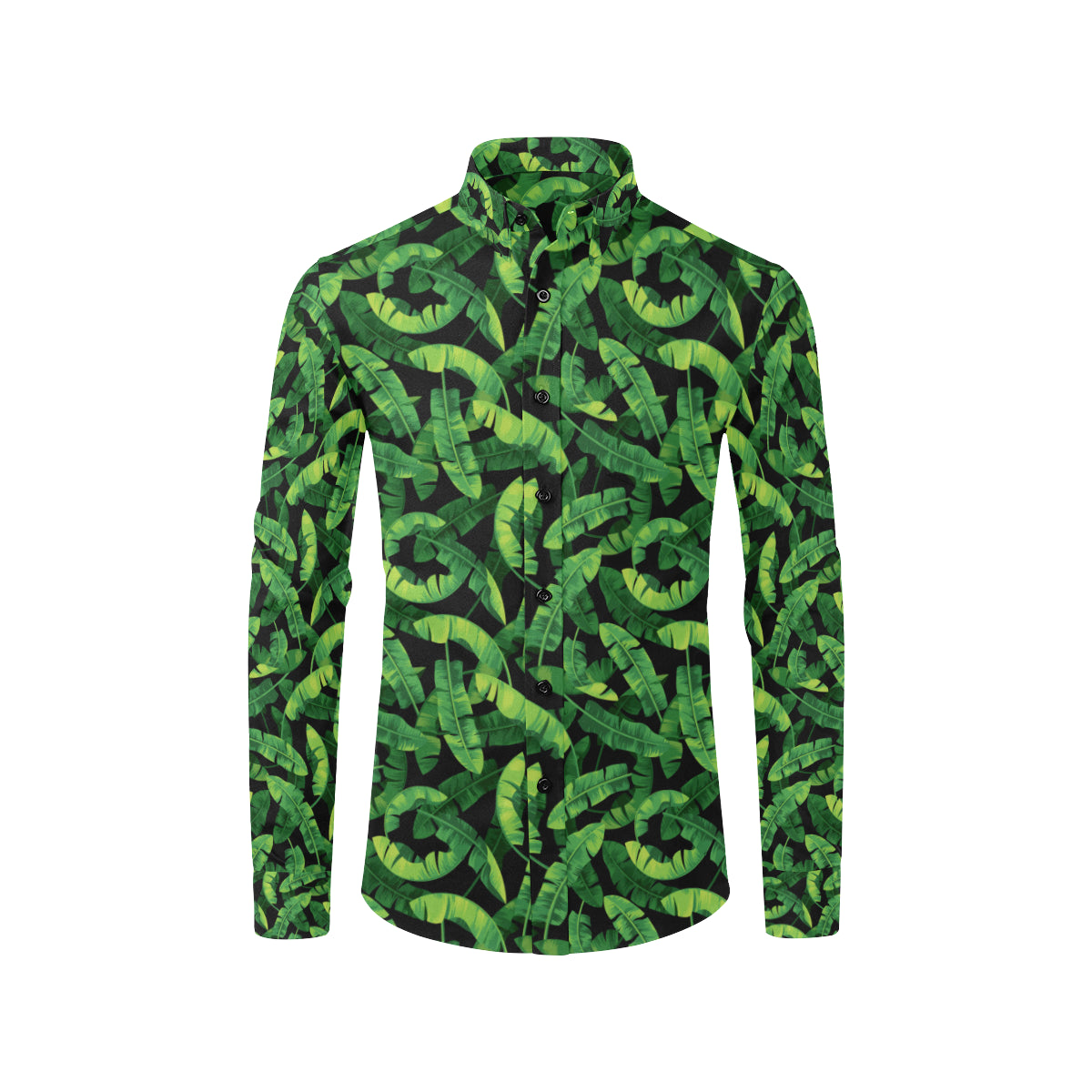 Banana Leaf Pattern Print Design 02 Men's Long Sleeve Shirt