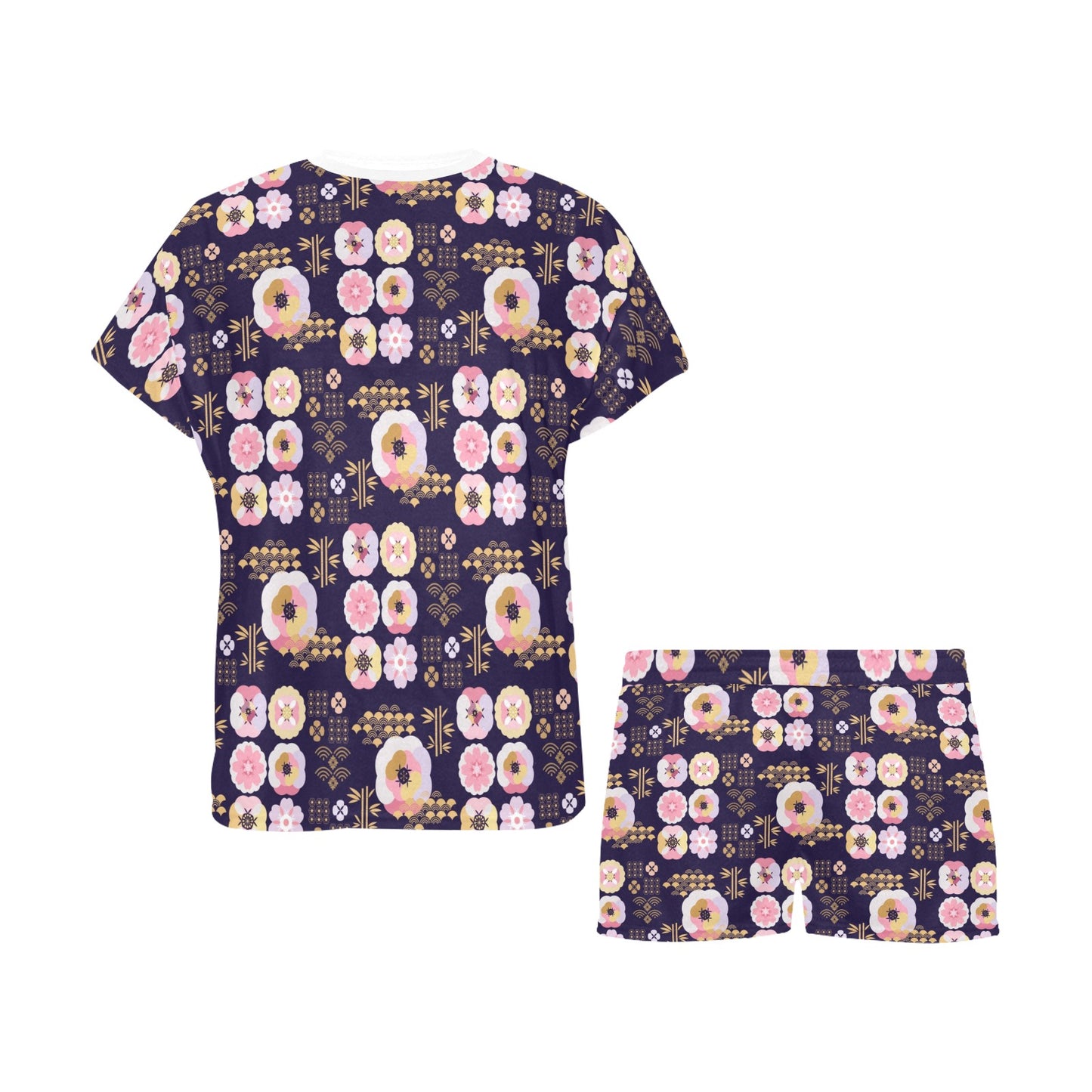 Sakura Japan Style Print Design LKS302 Women's Short Pajama Set