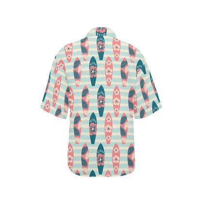 Aloha Hawaii Surfboard Pattern Print Design 02 Women's Hawaiian Shirt