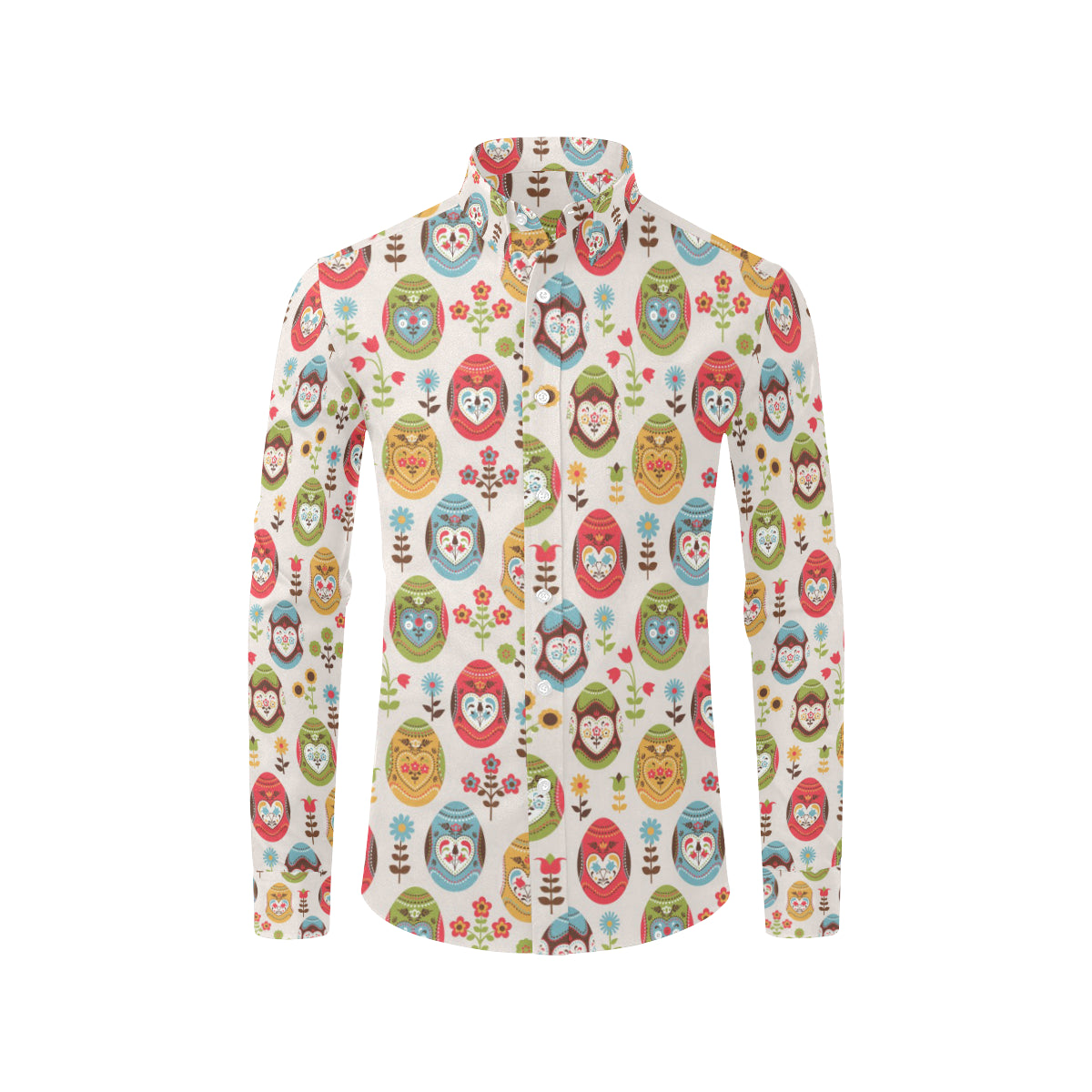 Easter Eggs Pattern Print Design RB011 Men's Long Sleeve Shirt
