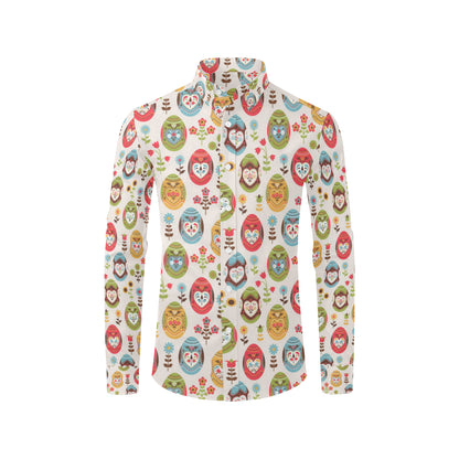 Easter Eggs Pattern Print Design RB011 Men's Long Sleeve Shirt