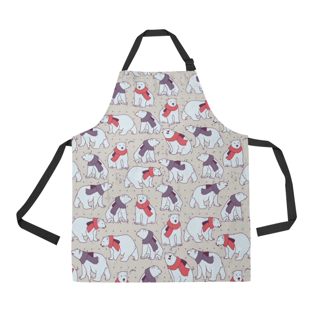 Polar Bear Pattern Print Design PB04 Apron with Pocket
