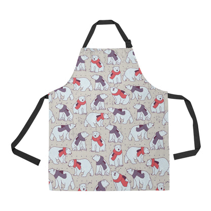 Polar Bear Pattern Print Design PB04 Apron with Pocket