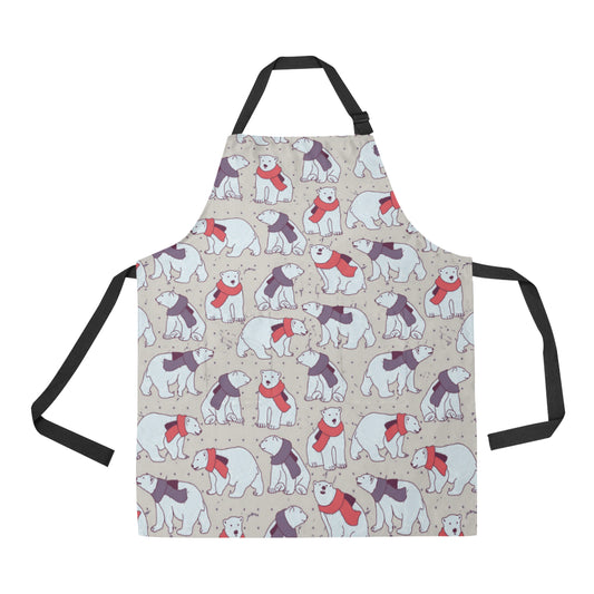 Polar Bear Pattern Print Design PB04 Apron with Pocket