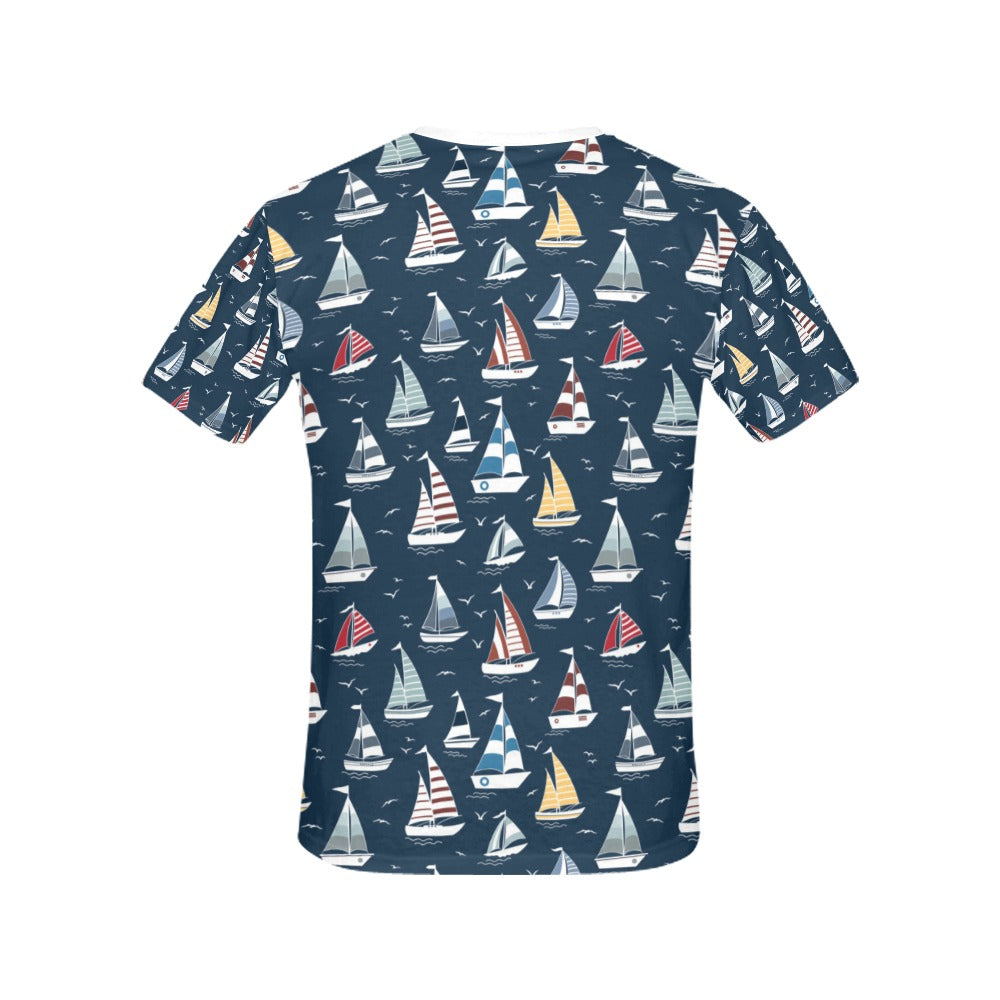 Sailboat Print Design LKS306 Women's  T-shirt