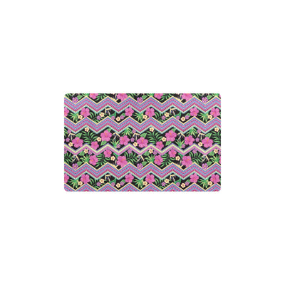 Hibiscus Pink Zigzag Line Pattern Design LKS307 Kitchen Mat