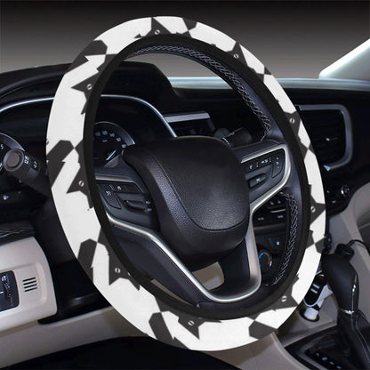 Cat HoundstoothPattern Print Design 01 Steering Wheel Cover with Elastic Edge