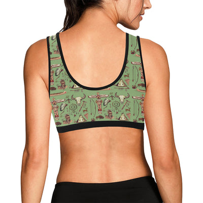 Native Indian Themed Design Print Sports Bra