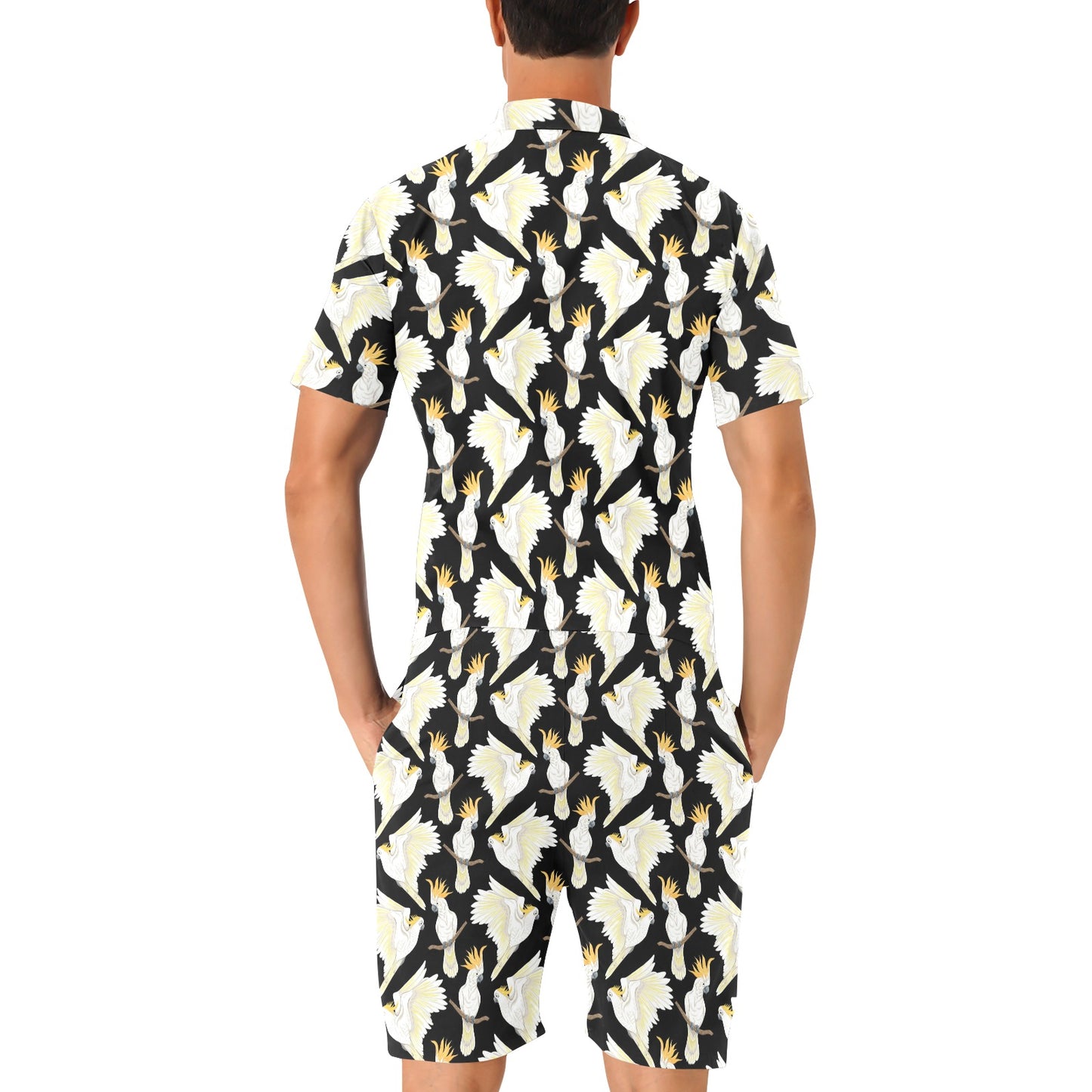 Cockatoo Print Design LKS402 Men's Romper