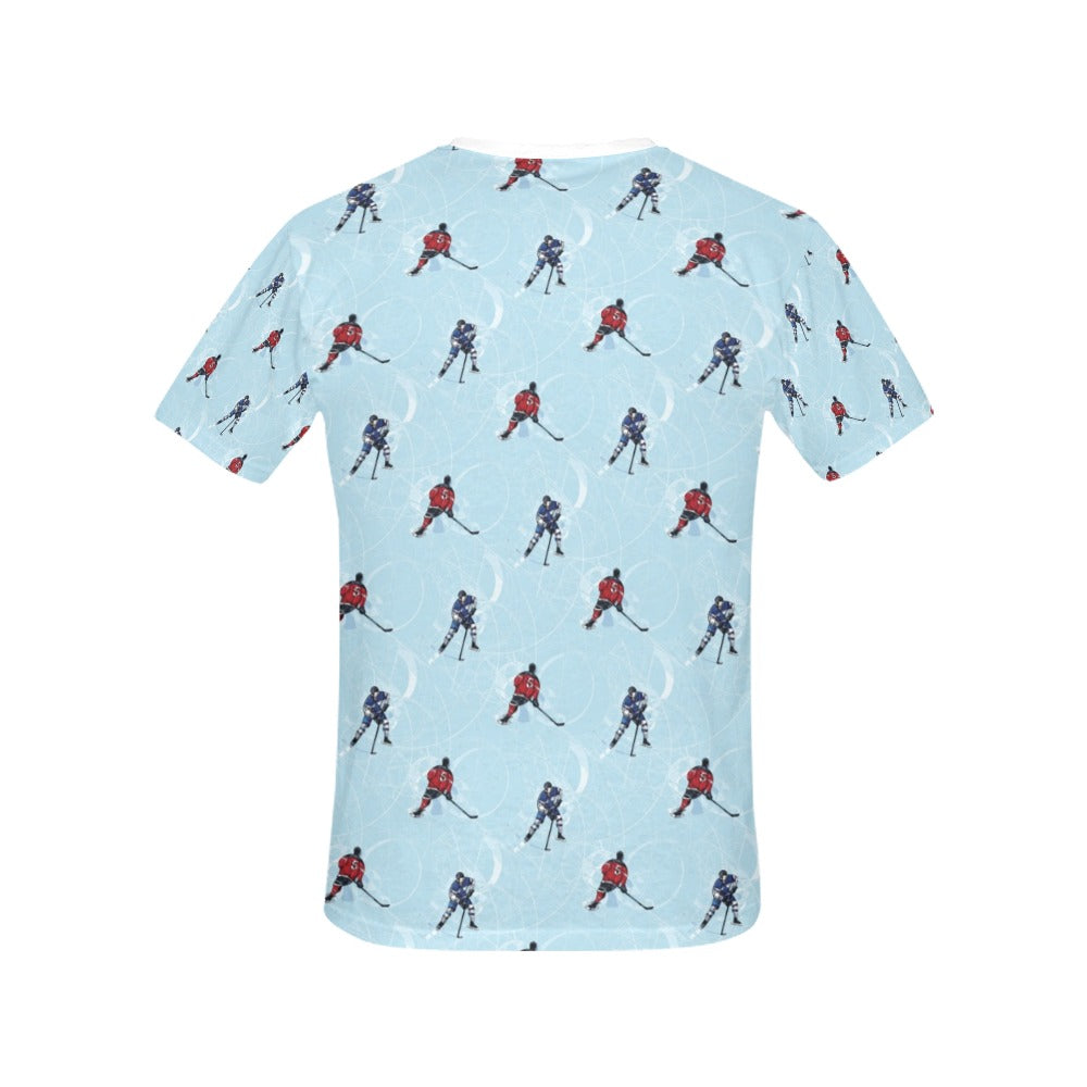 Hockey Player Print Design LKS302 Women's  T-shirt