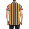 Mexican Blanket Stripe Print Pattern Men's Short Sleeve Button Up Shirt