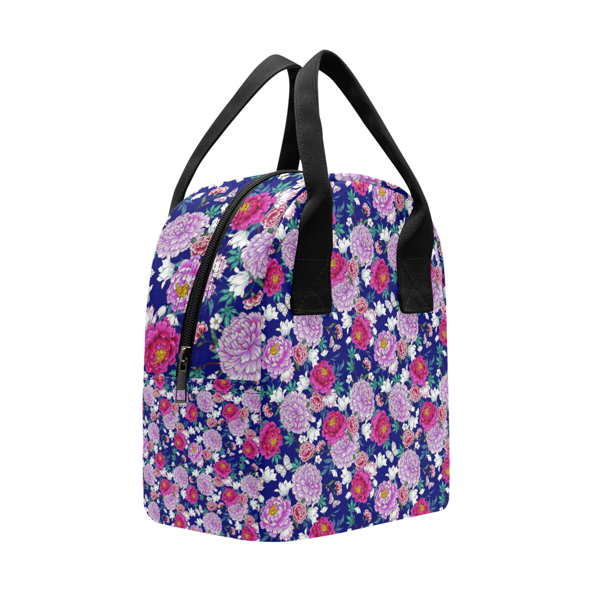 Dahlia Pattern Print Design DH013 Insulated Lunch Bag