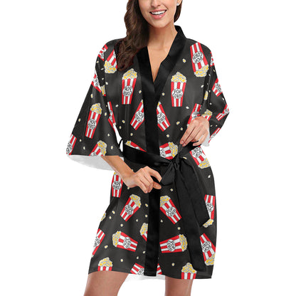 Popcorn Pattern Print Design A01 Women's Short Kimono