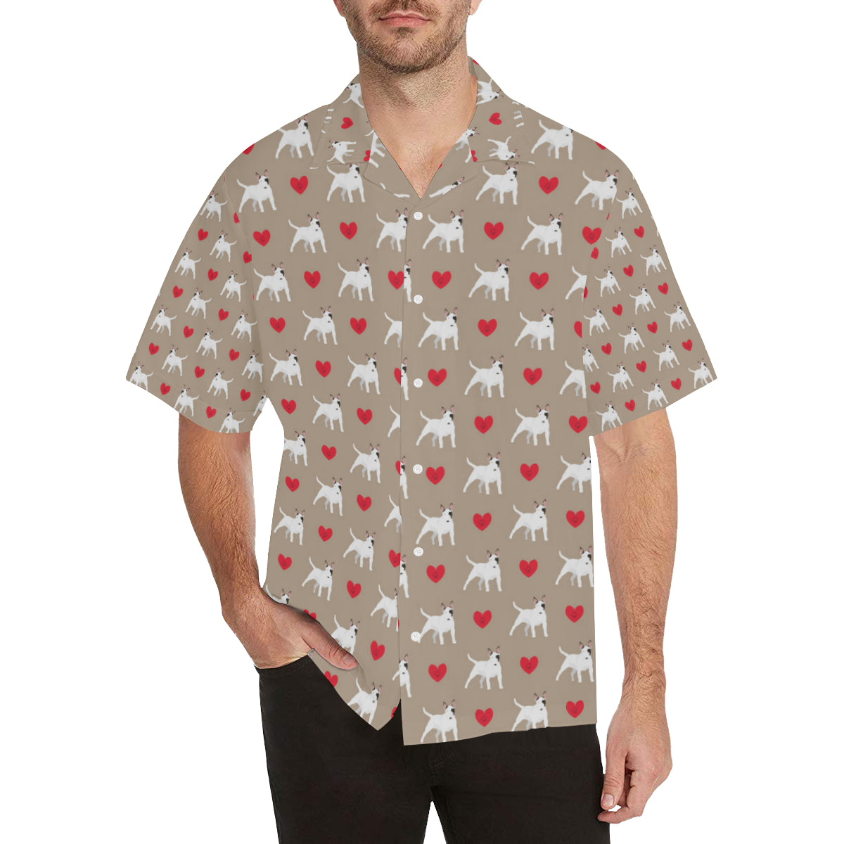 Bull Terriers Pattern Print Design 01 Men's Hawaiian Shirt