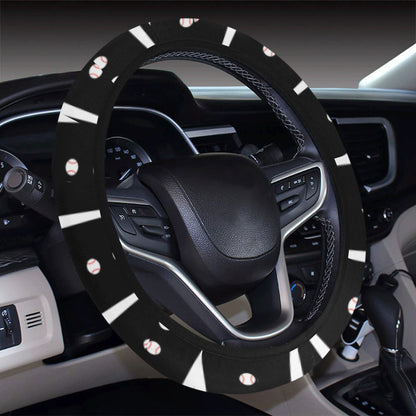 Baseball Pattern Print Design 03 Steering Wheel Cover with Elastic Edge