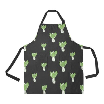 Kale Pattern Print Design 02 Apron with Pocket