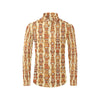 Tiki Orange Vertical Pattern Men's Long Sleeve Shirt