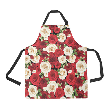 Rose Pattern Print Design RO06 Apron with Pocket