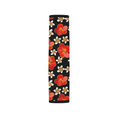 Red Hibiscus Pattern Print Design HB022 Car Seat Belt Cover