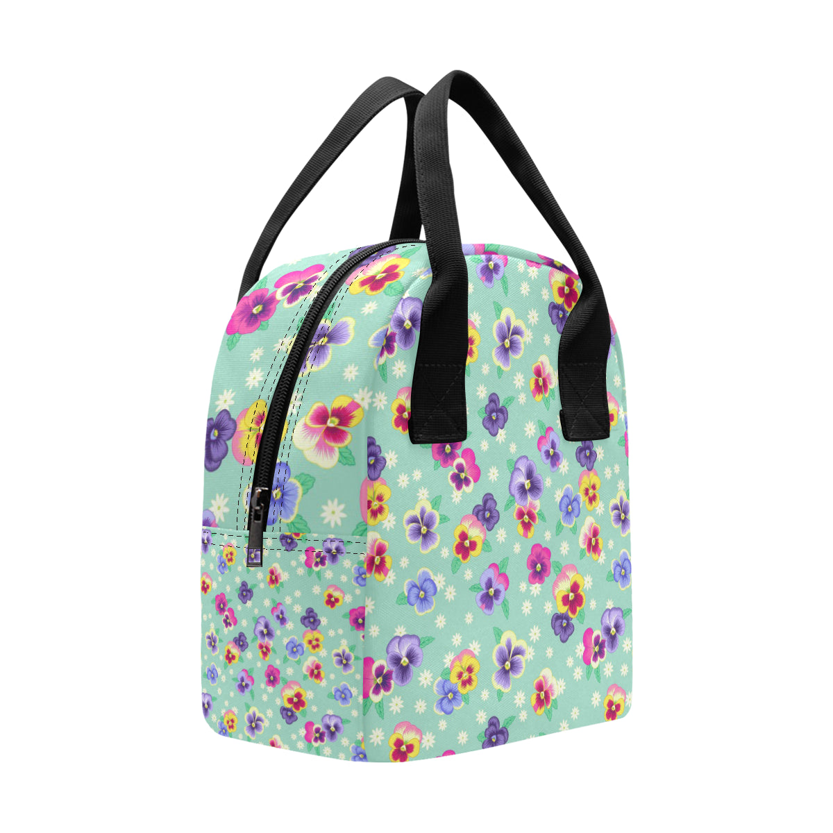 Pansy Pattern Print Design PS08 Insulated Lunch Bag