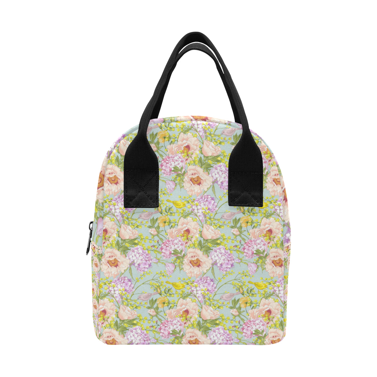 Hydrangea Pattern Print Design HD02 Insulated Lunch Bag