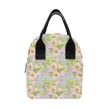 Hydrangea Pattern Print Design HD02 Insulated Lunch Bag