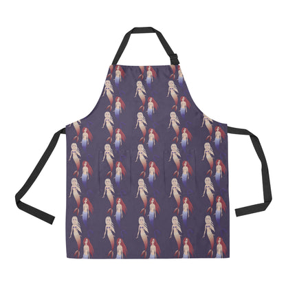 Mermaid Pattern Print Design 02 Apron with Pocket