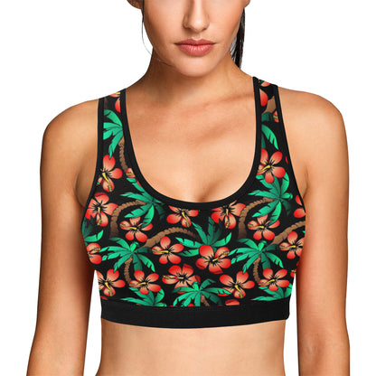 Hawaiian Themed Pattern Print Design H022 Sports Bra