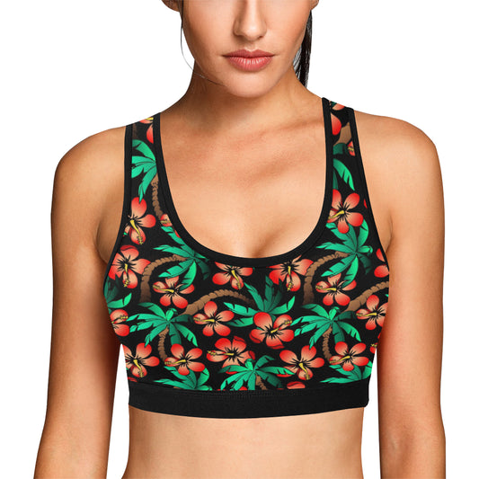 Hawaiian Themed Pattern Print Design H022 Sports Bra