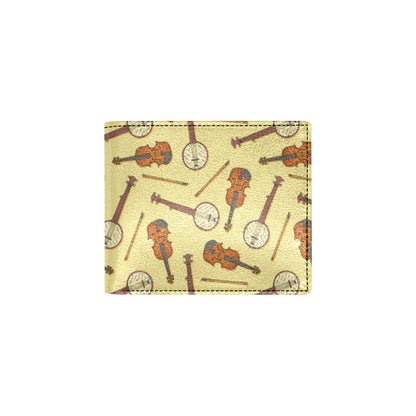 Banjo Violin Pattern Print Design 01 Men's ID Card Wallet