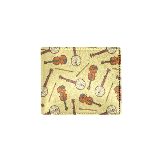 Banjo Violin Pattern Print Design 01 Men's ID Card Wallet