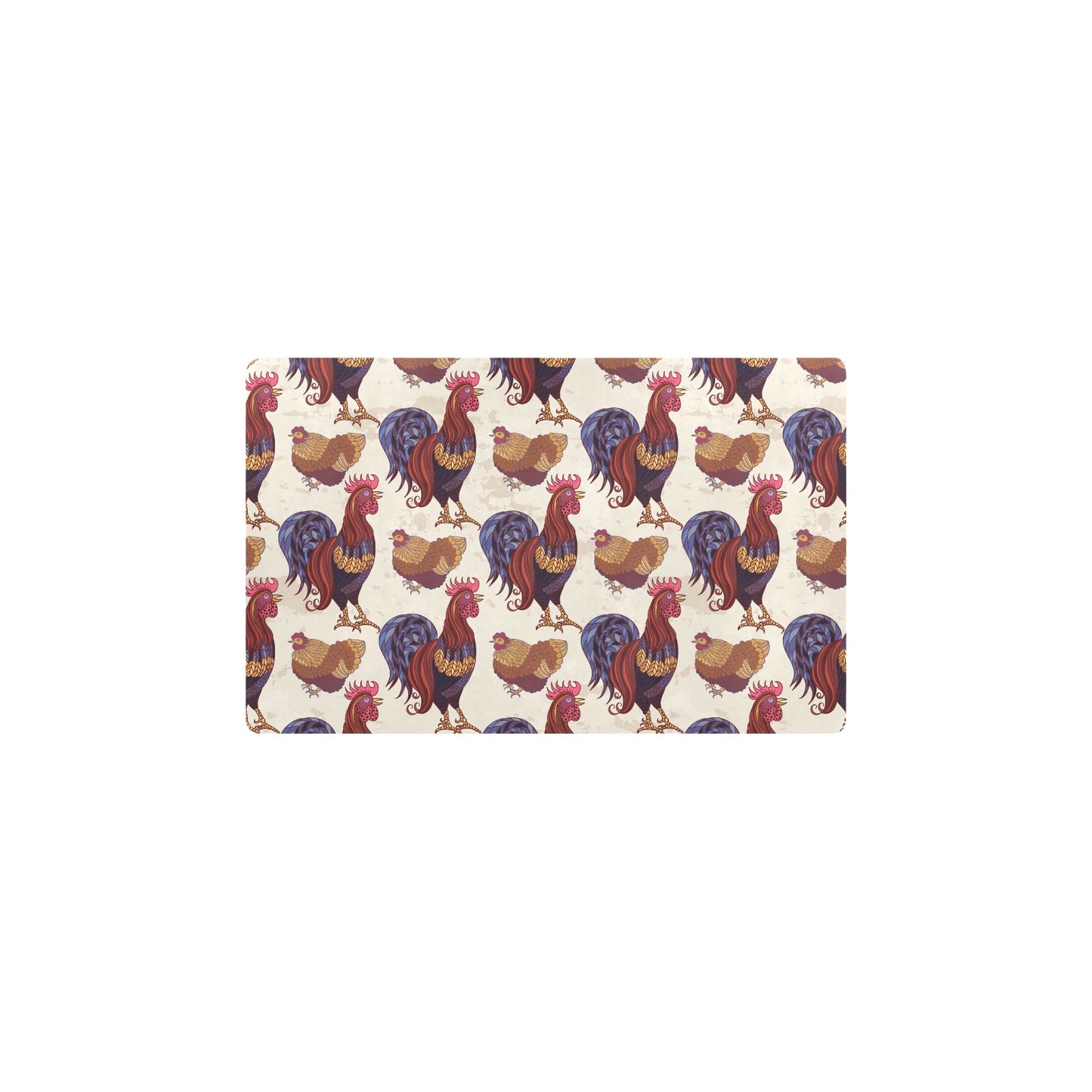 Rooster Pattern Print Design A03 Kitchen Mat