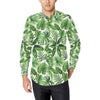 Tropical Flower Pattern Print Design TF013 Men's Long Sleeve Shirt