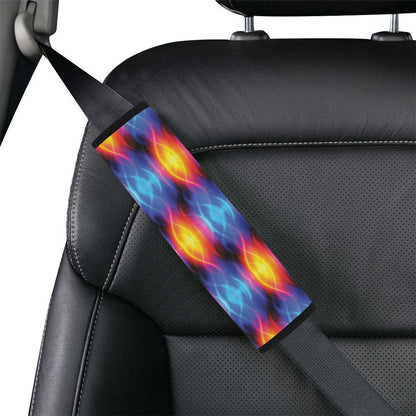 Flame Fire Blue Design Print Car Seat Belt Cover