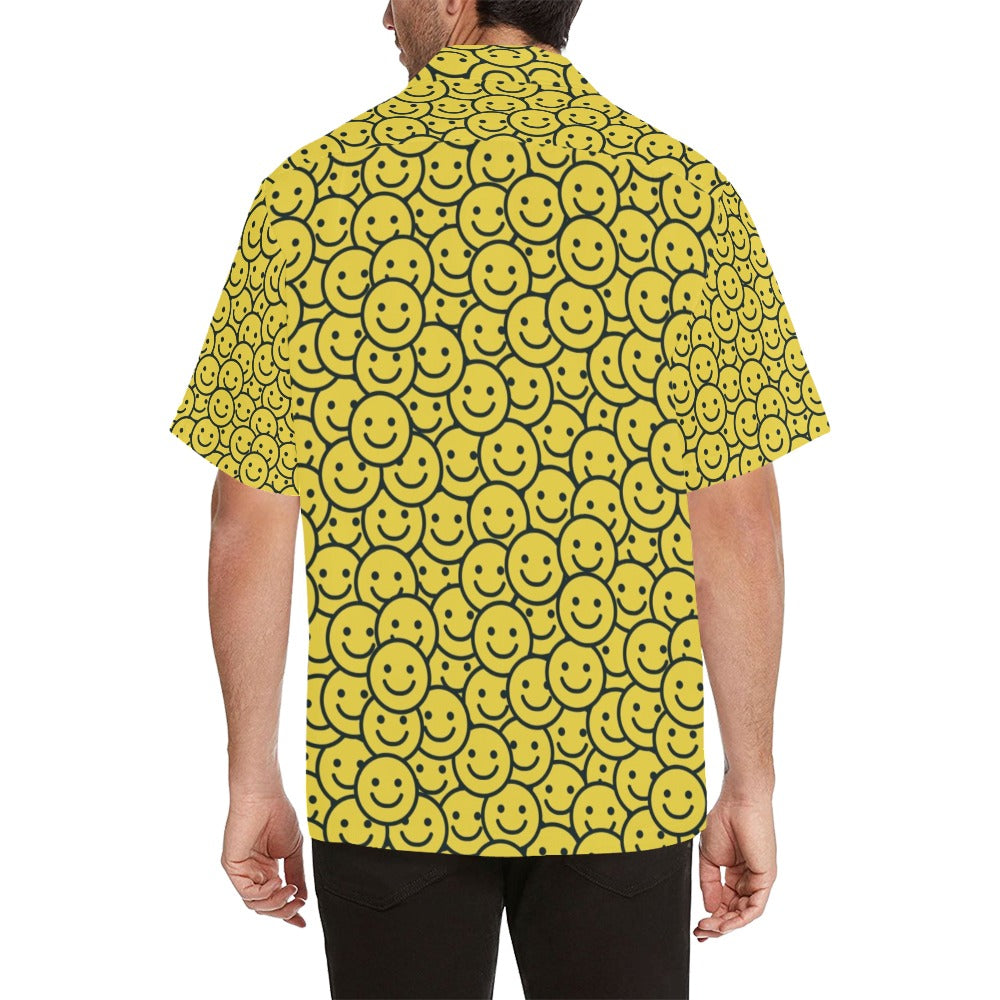 Smiley Face Emoji Print Design LKS302 Men's Hawaiian Shirt