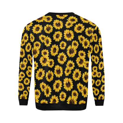 Sunflower Pattern Print Design SF05 Men Long Sleeve Sweatshirt