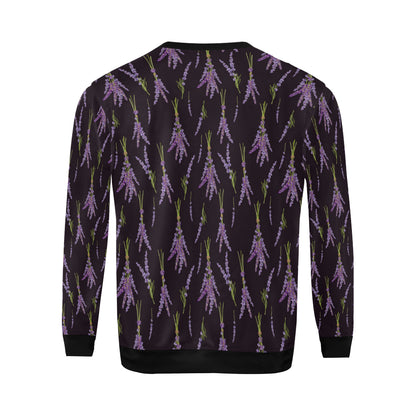 Lavender Pattern Print Design LV05 Men Long Sleeve Sweatshirt