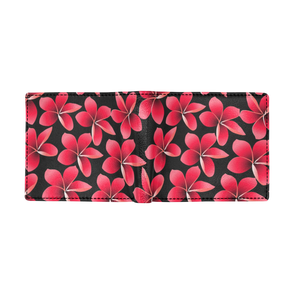 Red Plumeria Pattern Print Design PM025 Men's ID Card Wallet