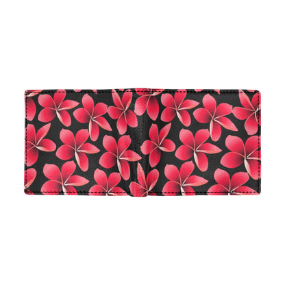 Red Plumeria Pattern Print Design PM025 Men's ID Card Wallet