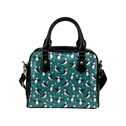 Puffin Pattern Print Design A05 Shoulder Handbag