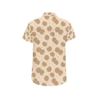 Biscuit Pattern Print Design 02 Men's Short Sleeve Button Up Shirt