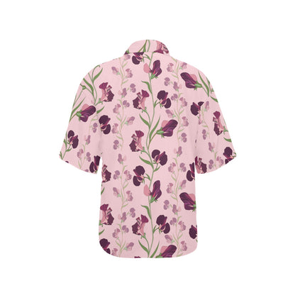 Peony Pattern Print Design PE09 Women's Hawaiian Shirt