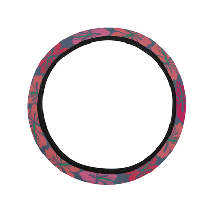 Hawaiian Themed Pattern Print Design H018 Steering Wheel Cover with Elastic Edge
