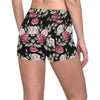 Rose Red Pink Pattern Print Design RO03 Yoga Shorts