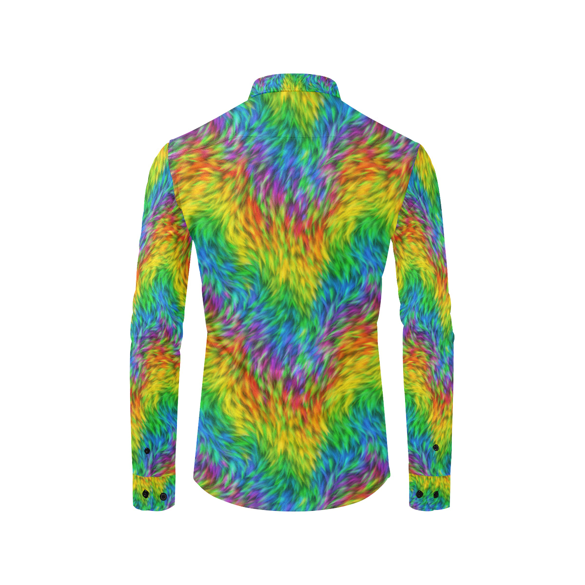 Rainbow Fur Design Print Men's Long Sleeve Shirt