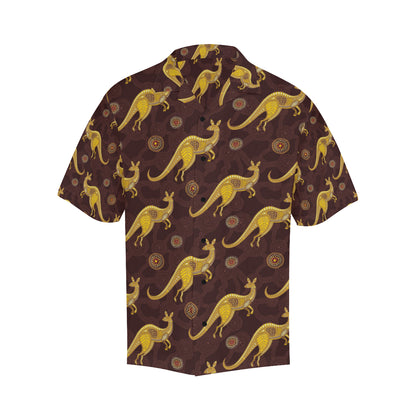Kangaroos Aboriginal Pattern Print Design 08 Men's Hawaiian Shirt